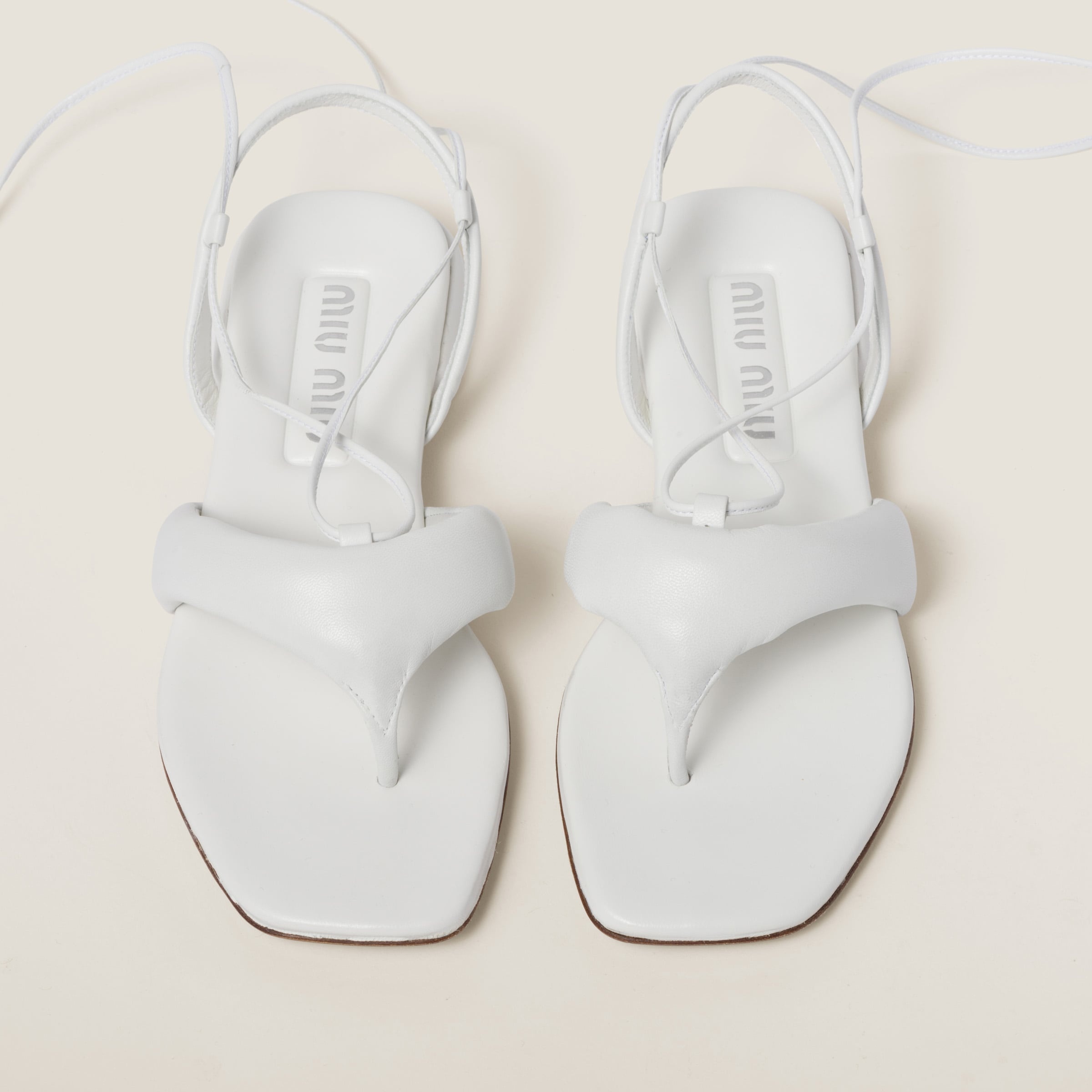 Padded leather thong sandals - 3