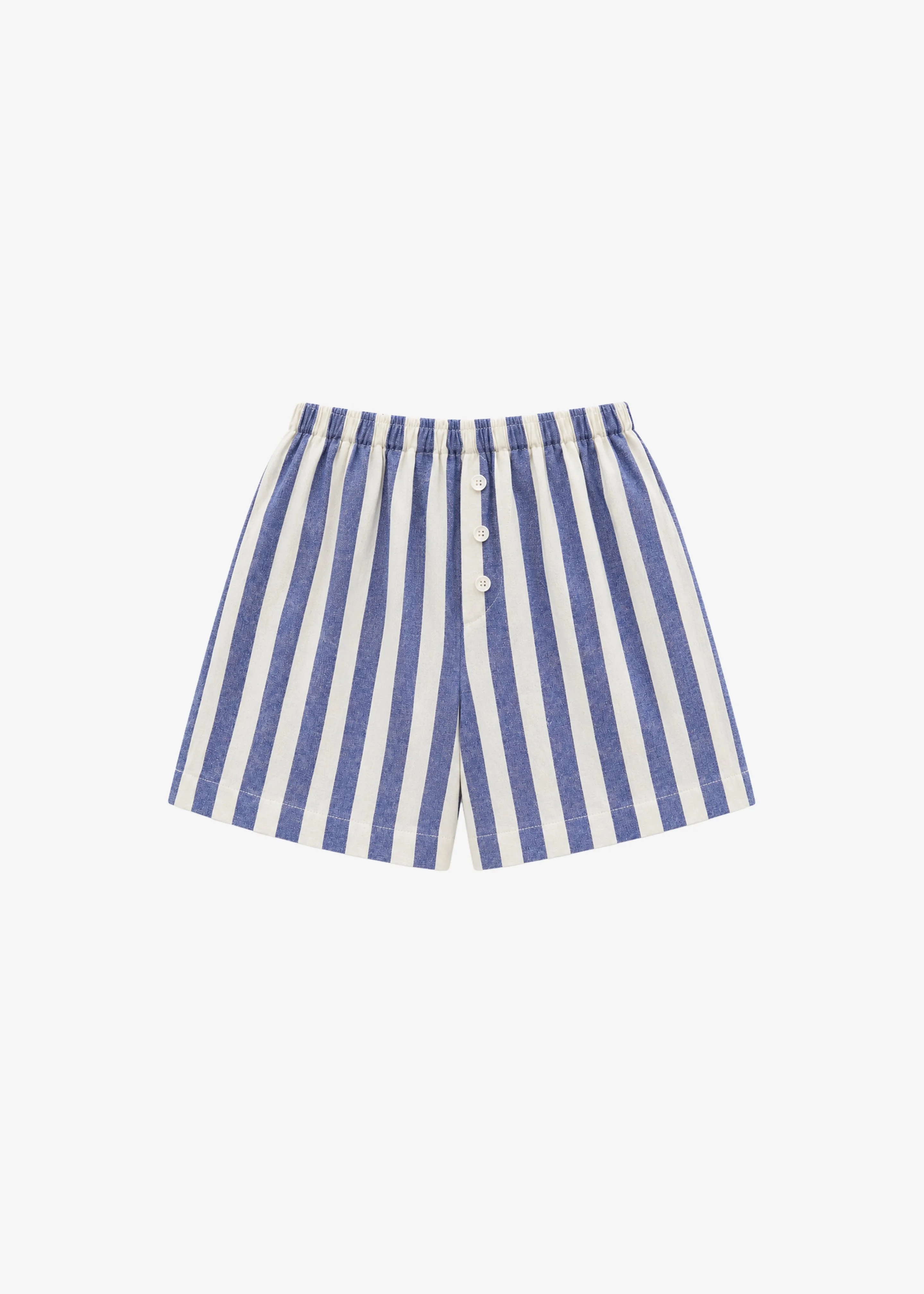Mireval Cotton Boxer Shorts - Blue/White Stripe - 1