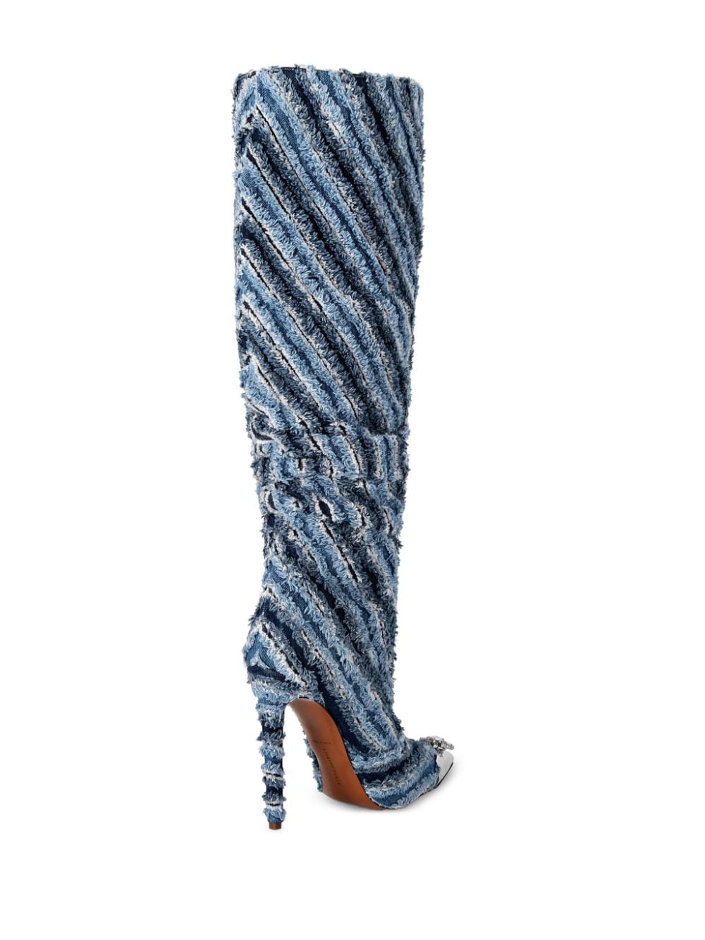 120mm mix denim high boots - 3