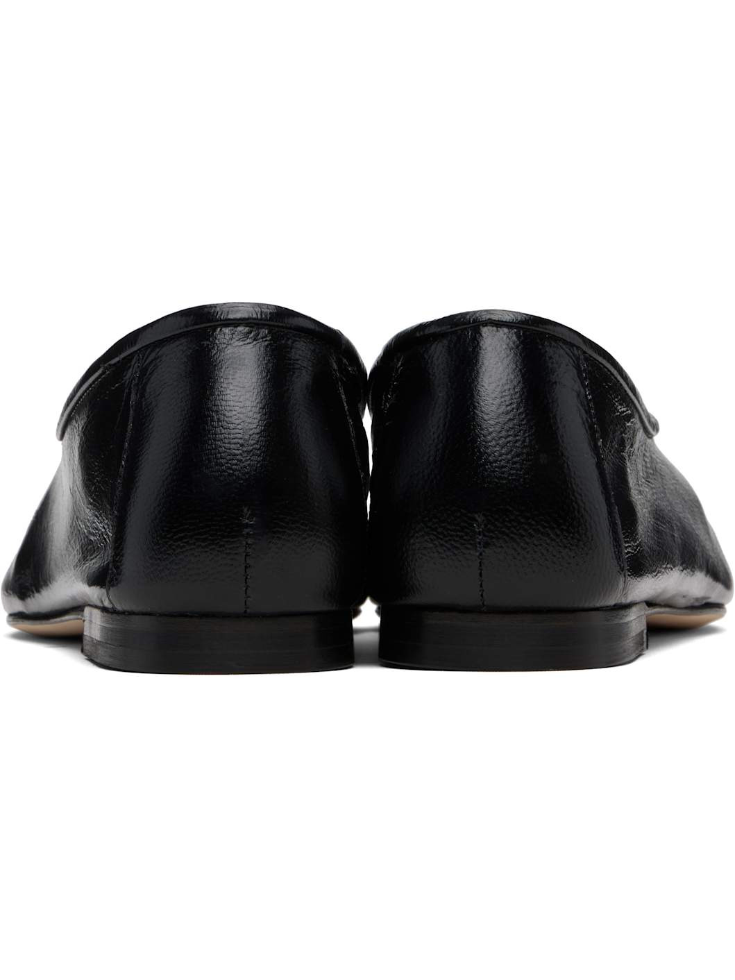 Black Prudence Creased Leather Ballet Flats - 2