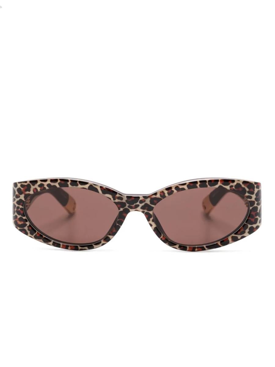 Jacquemus JACQUEMUS LEOPARD OVAL SUNGLASSES - 1