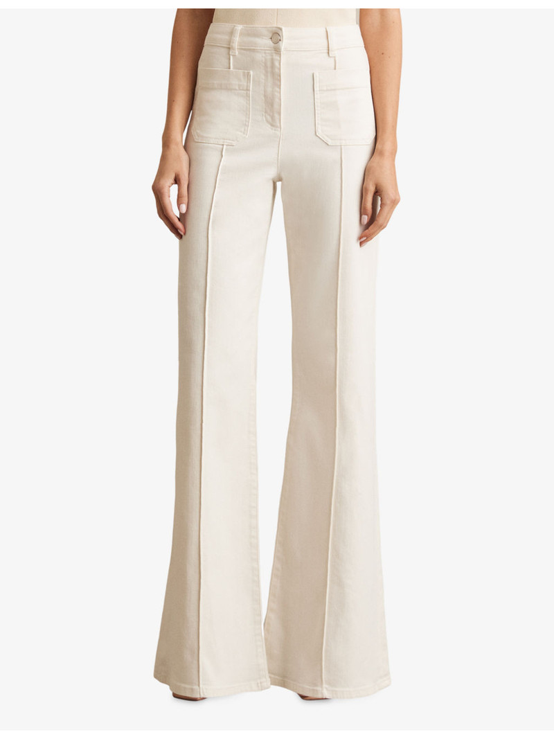 Sakura Flared Patch-Pocket Stretch-Denim Jeans 3