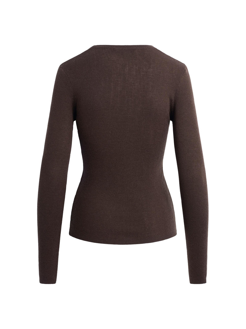 Women's Take It Easy Extrafine Merino Wool Scoopneck Top - Coffee 3
