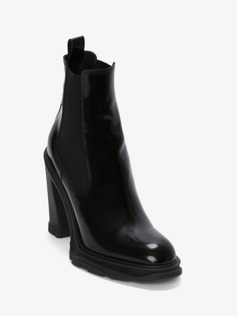 Women's Tread Heeled Chelsea Boot in Black - 2