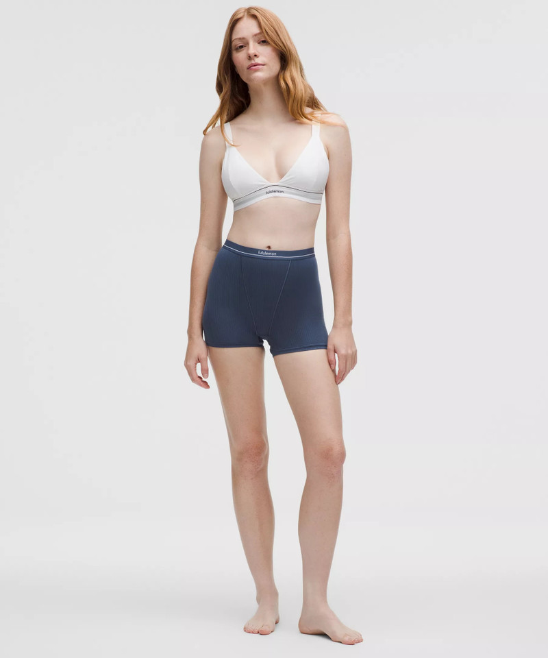 Stretch Cotton Ribbed Logo Super-High-Rise Shortie Underwear 5