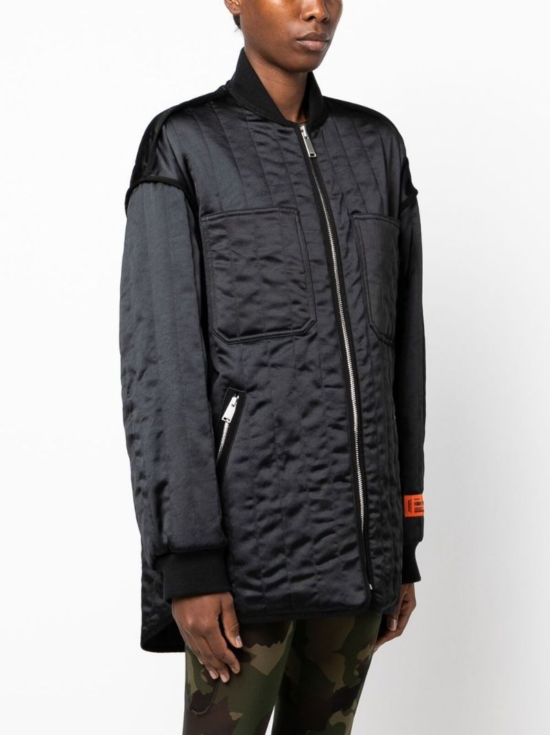 quilted satin bomber jacket - 3