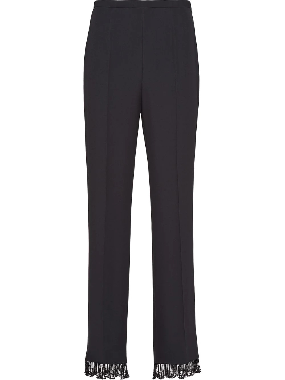 embellished satin sablé trousers - 1