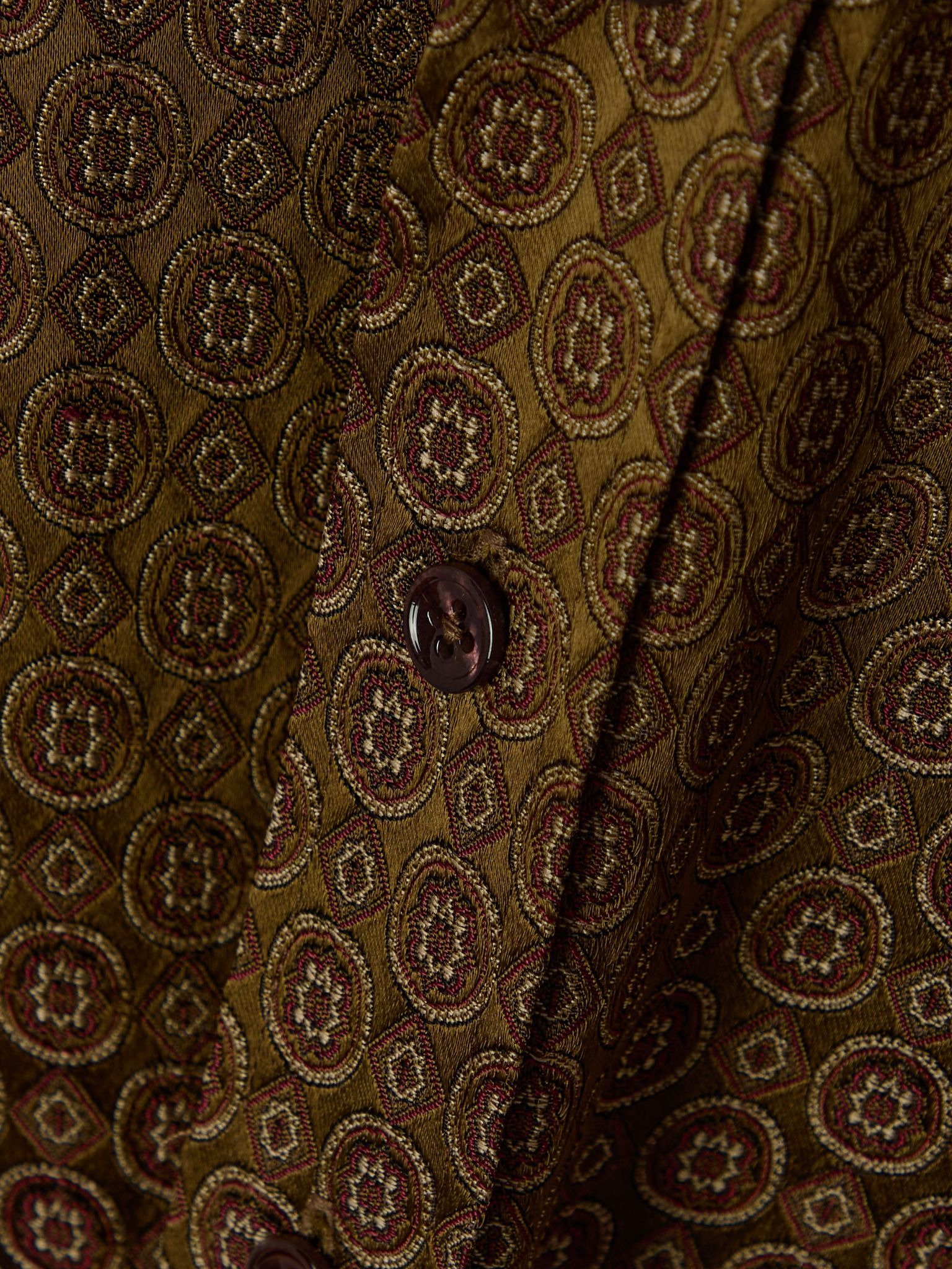 Belted printed silk shirt dress Bronze - 5