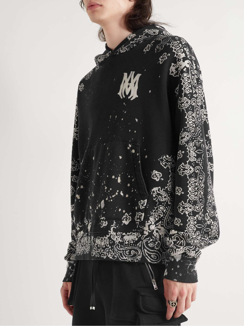 Printed Bleached Cotton-Jersey Hoodie 4