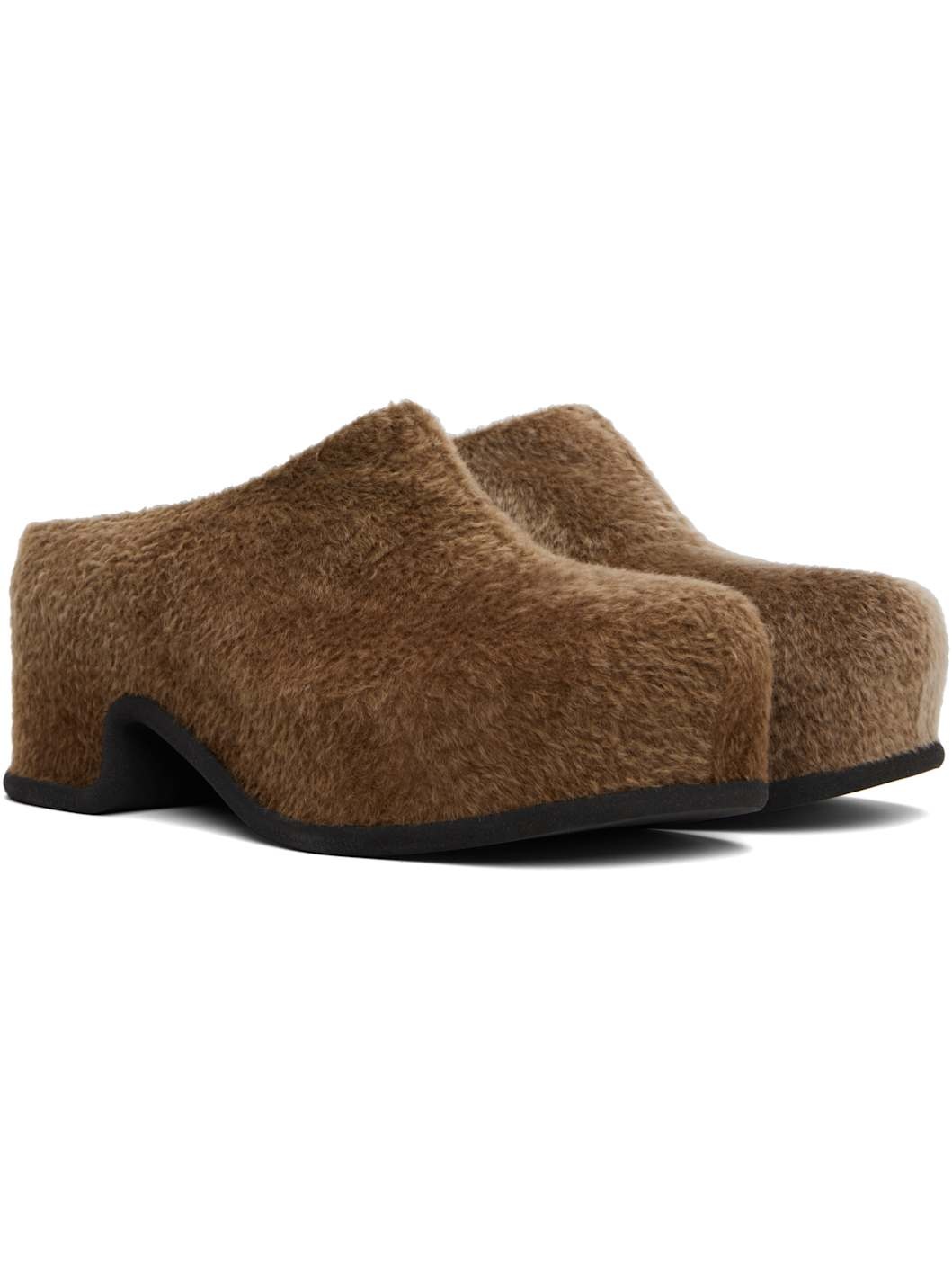 Brown Shearling Slip-on Loafers - 4