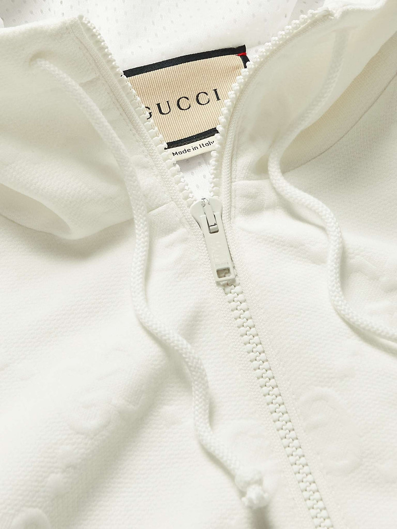 Webbing-Trimmed Jacquard-Knit Hooded Bomber Jacket 5