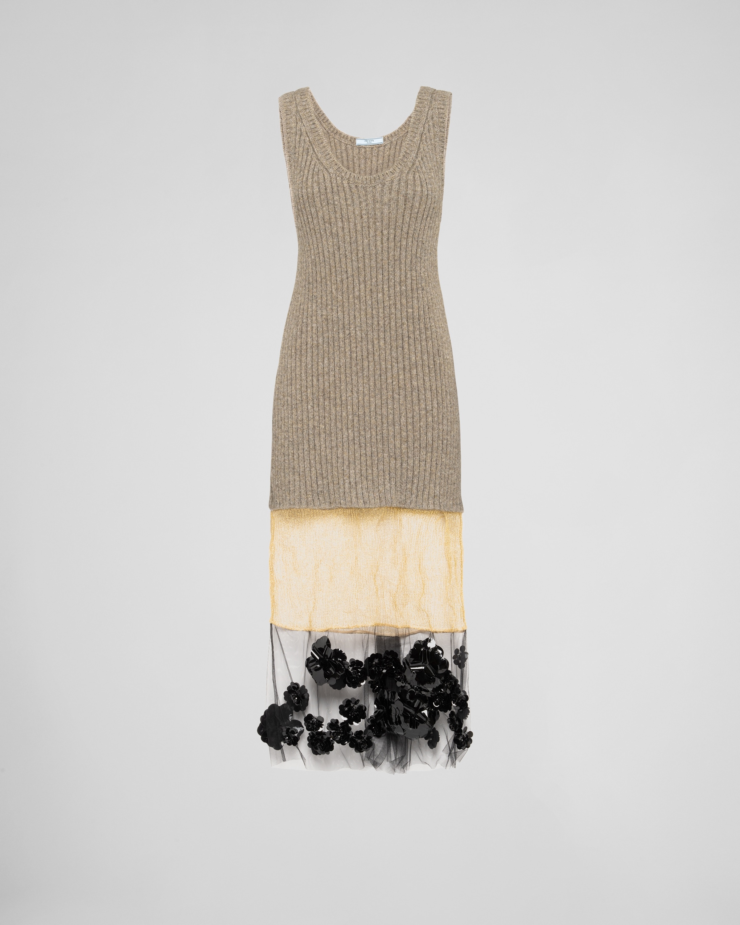 Prada Embroidered knit and mesh dress REVERSIBLE