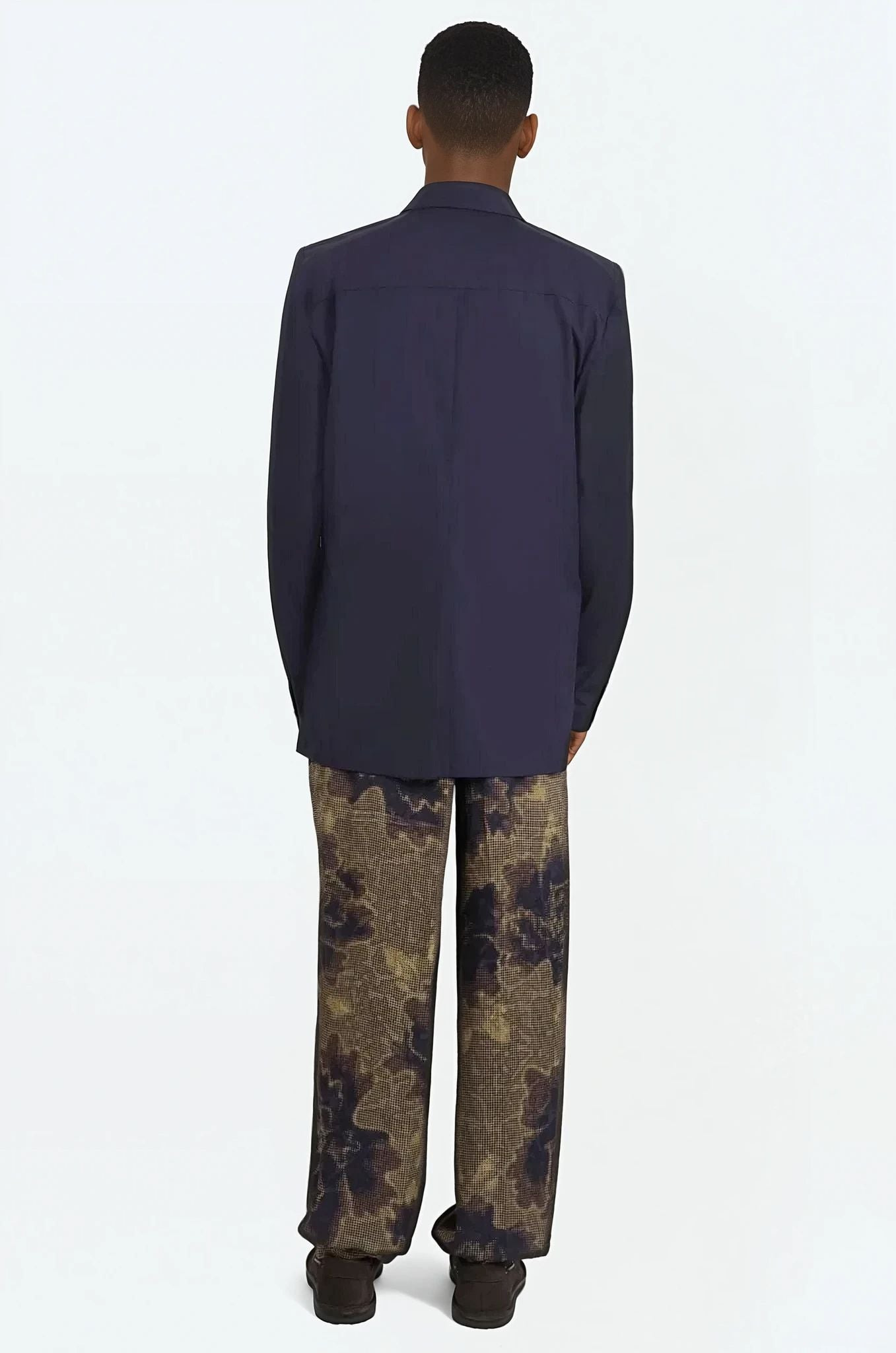 DOUBLE BREASTED RELAXED STYLE JACKET | MIDNIGHT BLUE - 3