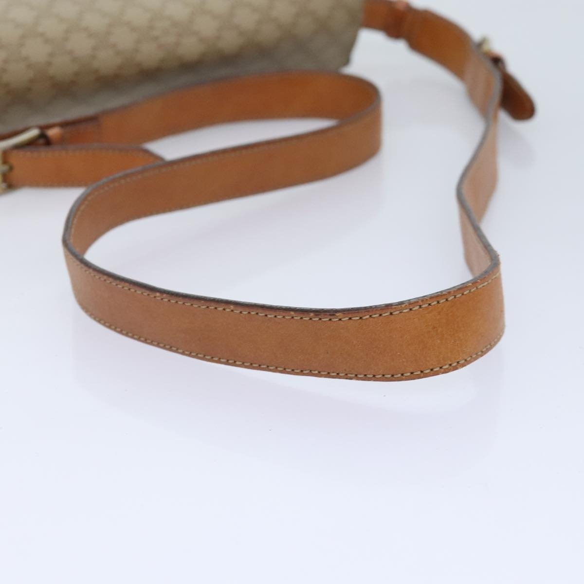 CELINE Macadam Canvas Shoulder Bag Beige Gold - 7
