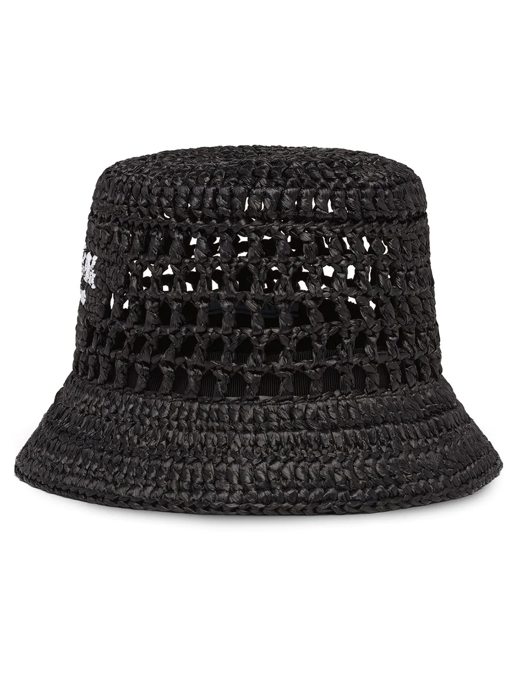 logo-embroidered woven bucket hat - 1