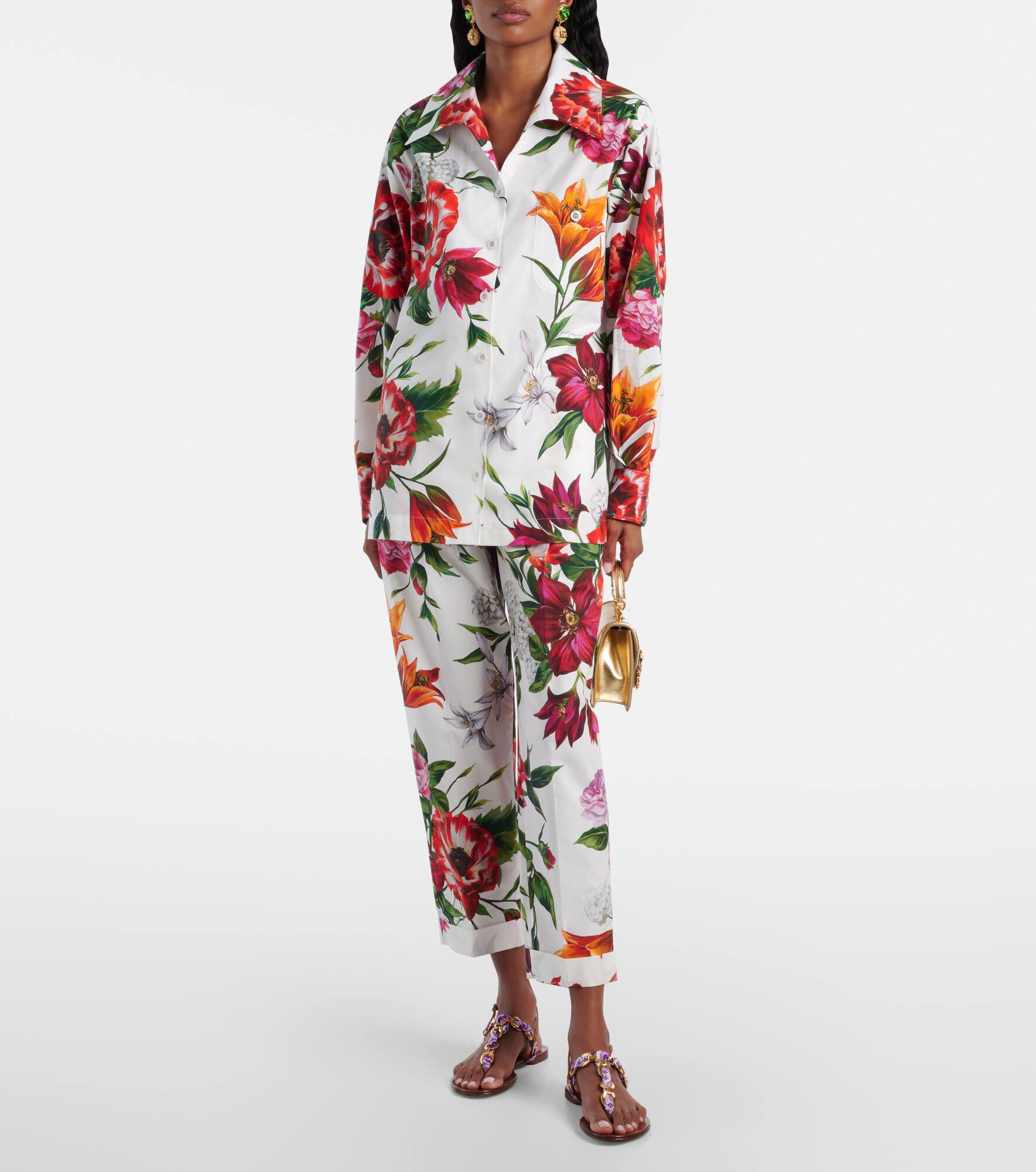 Floral oversized cotton shirt - 2