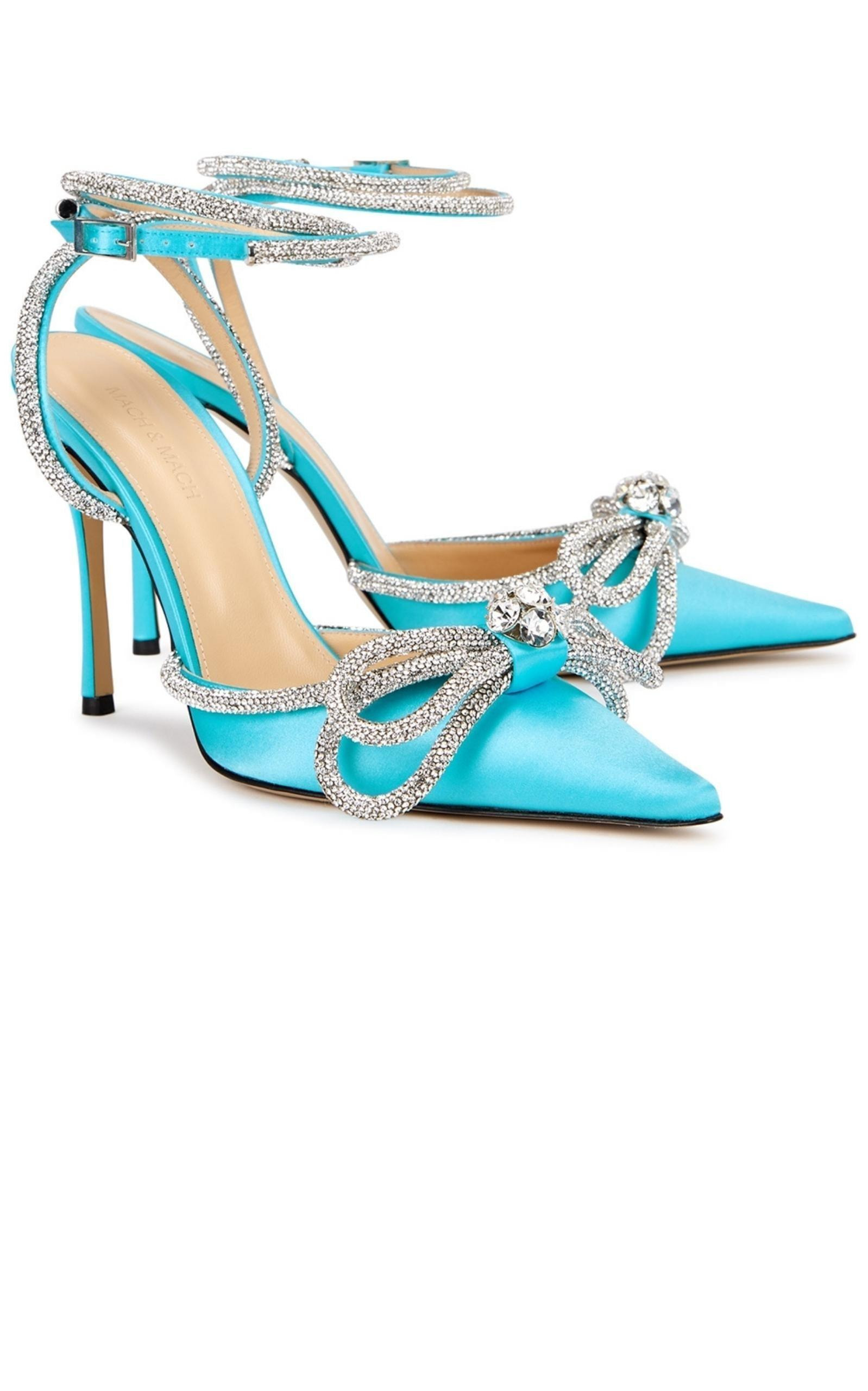 Crystal-embellished Satin Pumps - 3