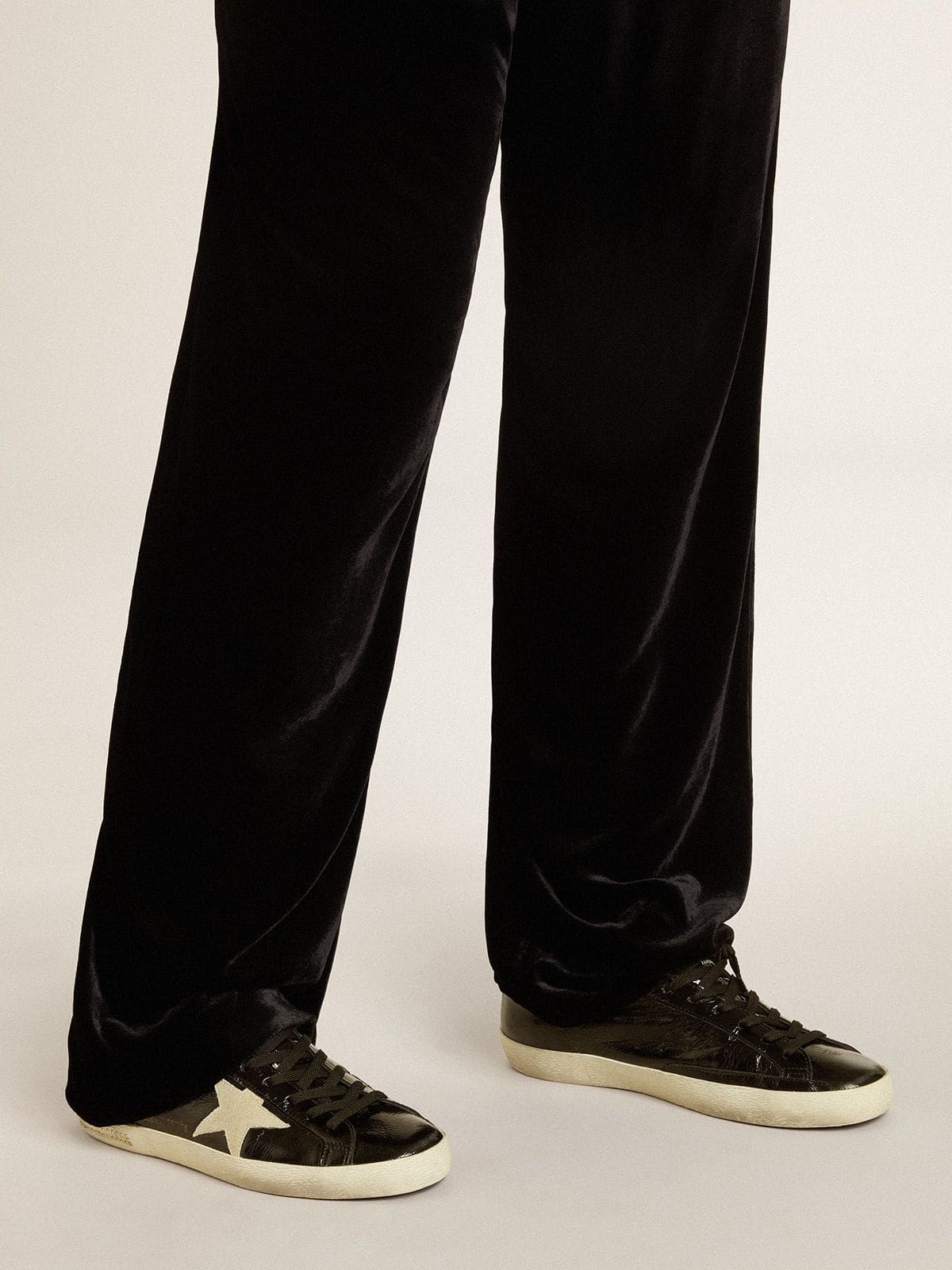 Men's Super-Star LTD in black patent leather with suede star and heel tab - 3