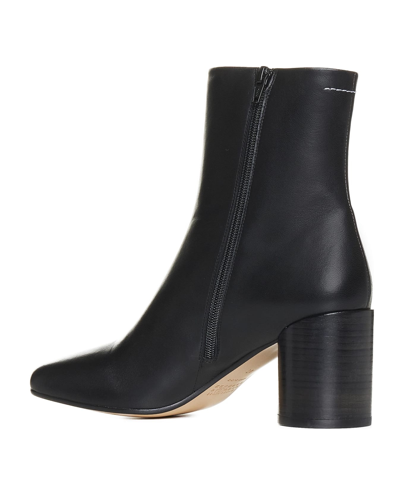 Black Leather Ankle Boots - 3