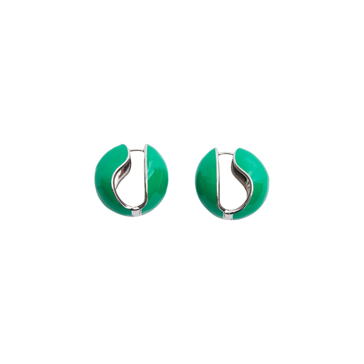 LACQUERED LOGO EARRINGS (GREEN) - 1