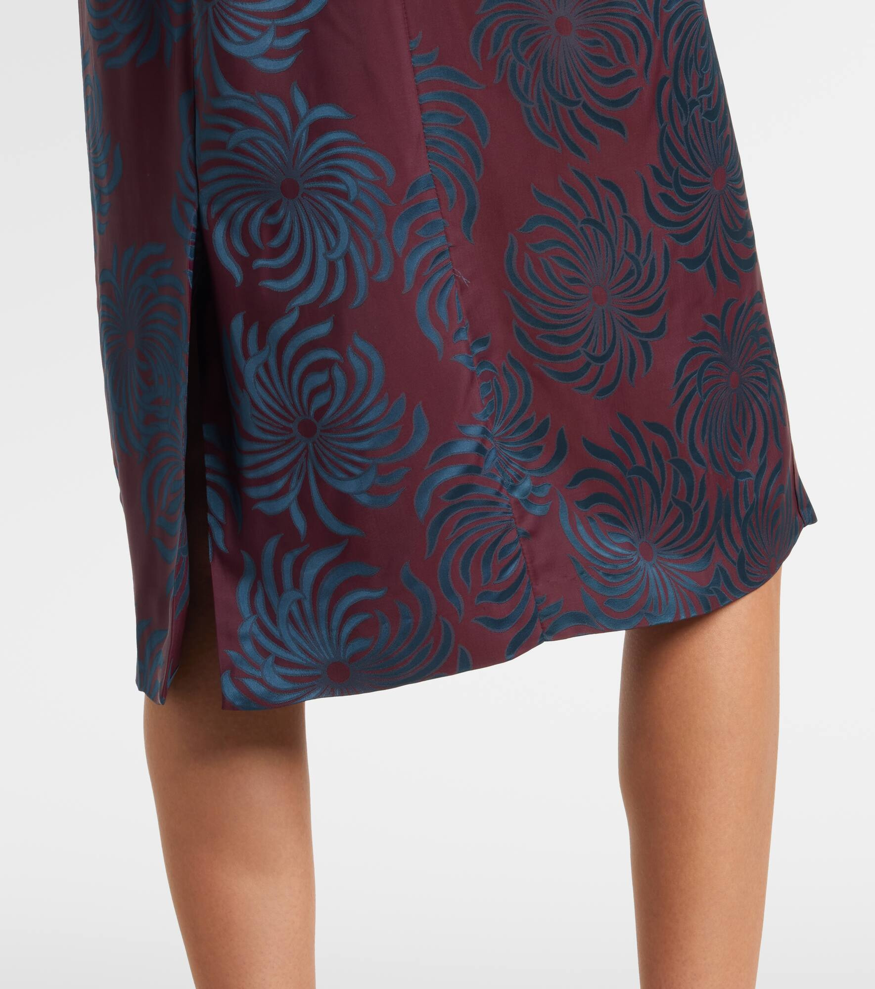 Floral jacquard midi dress - 5