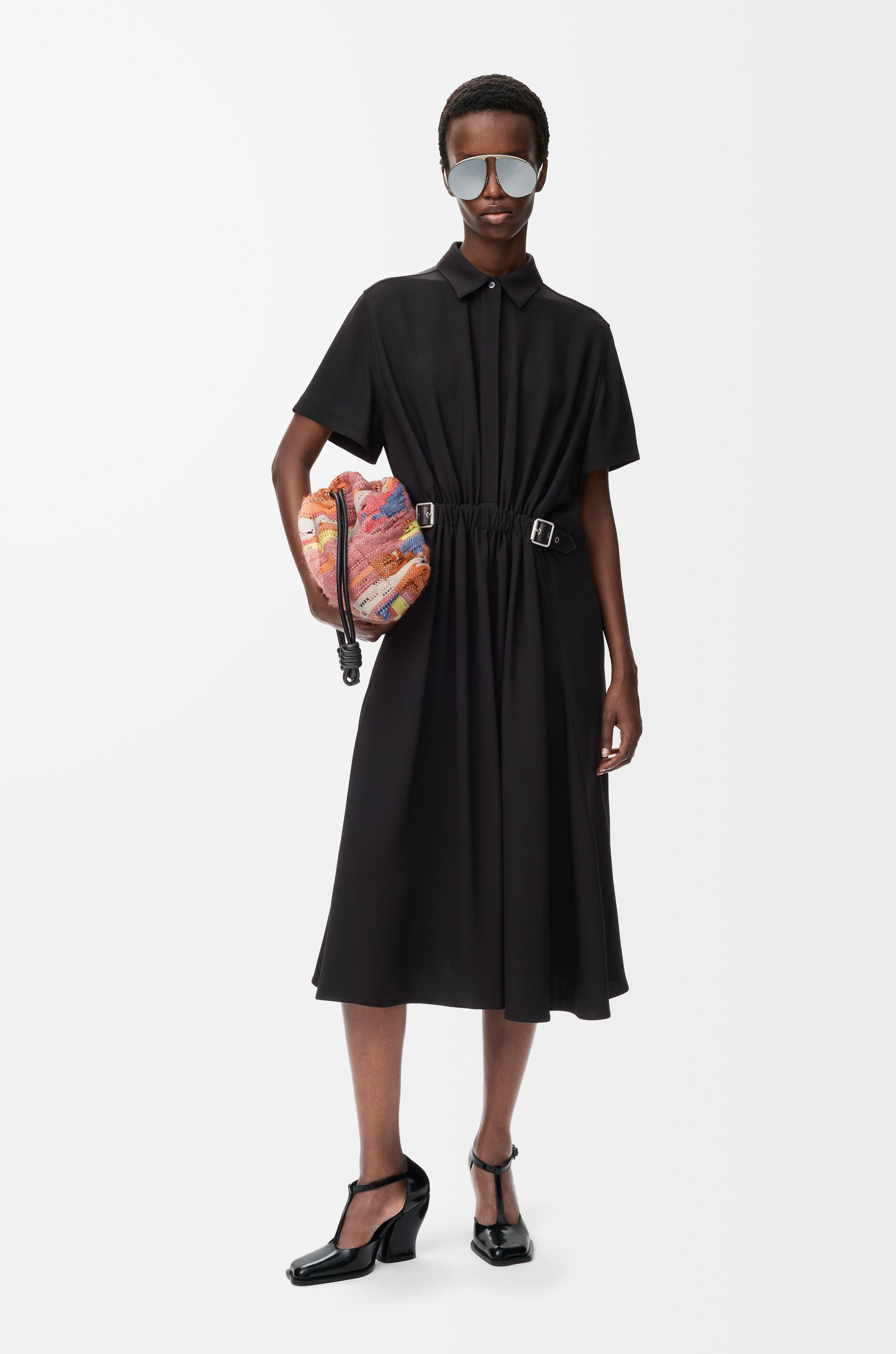 Belted dress in stretch viscose - 2