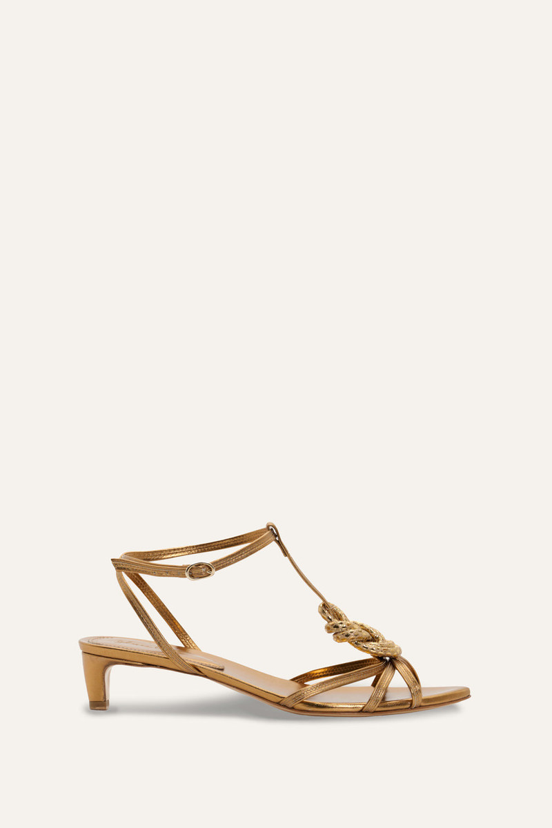 Delhi Dunes Heels in Gold & Black 1