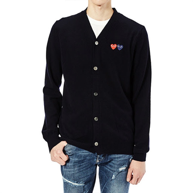 COMME des GARCONS PLAY Cardigan With Double Emblems 'Navy' AZ-N058-051-2 - 3
