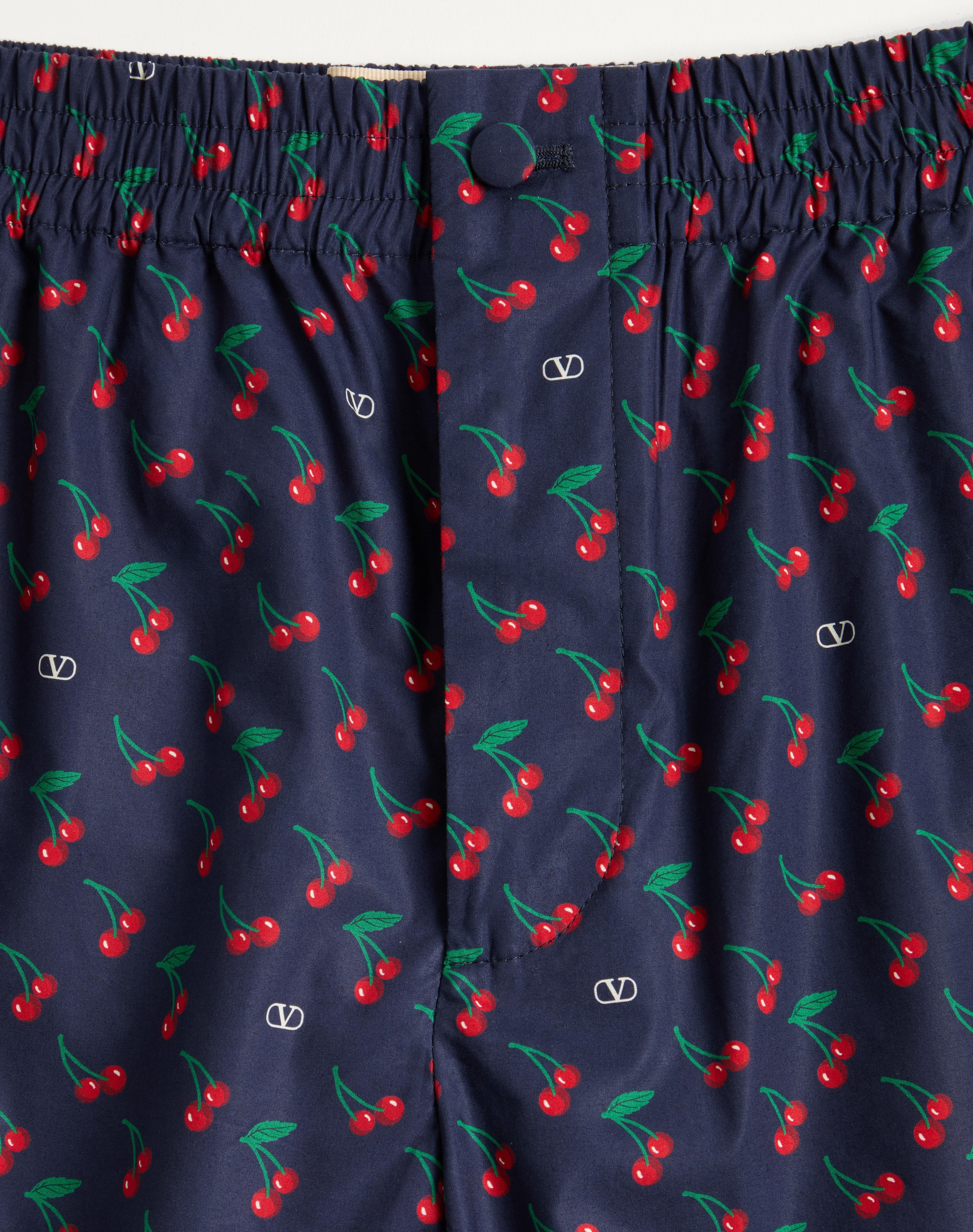 COTTON POPLIN BERMUDA SHORTS WITH CHERRYFIC PRINT - 6