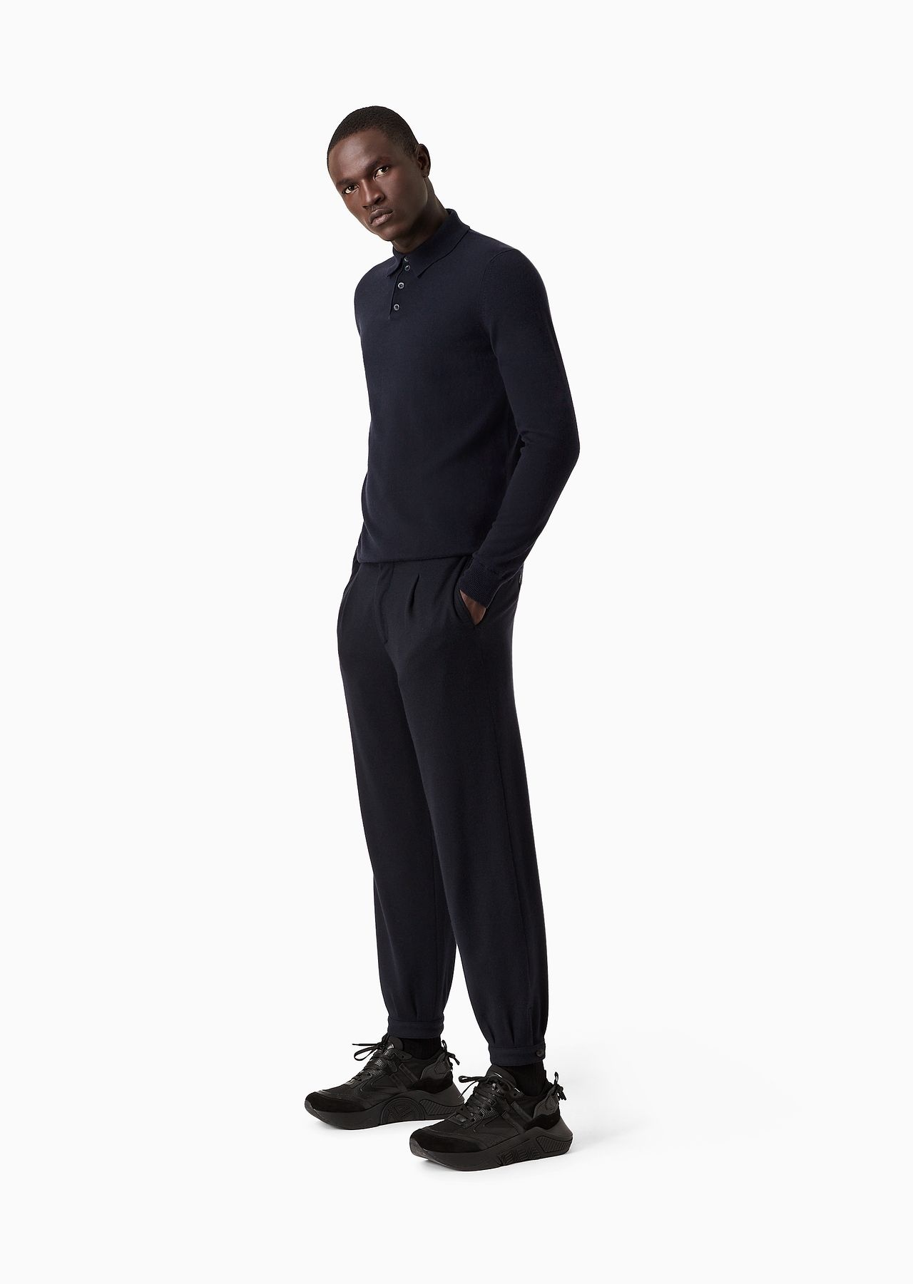 Long-sleeved, pure cashmere polo shirt - 4