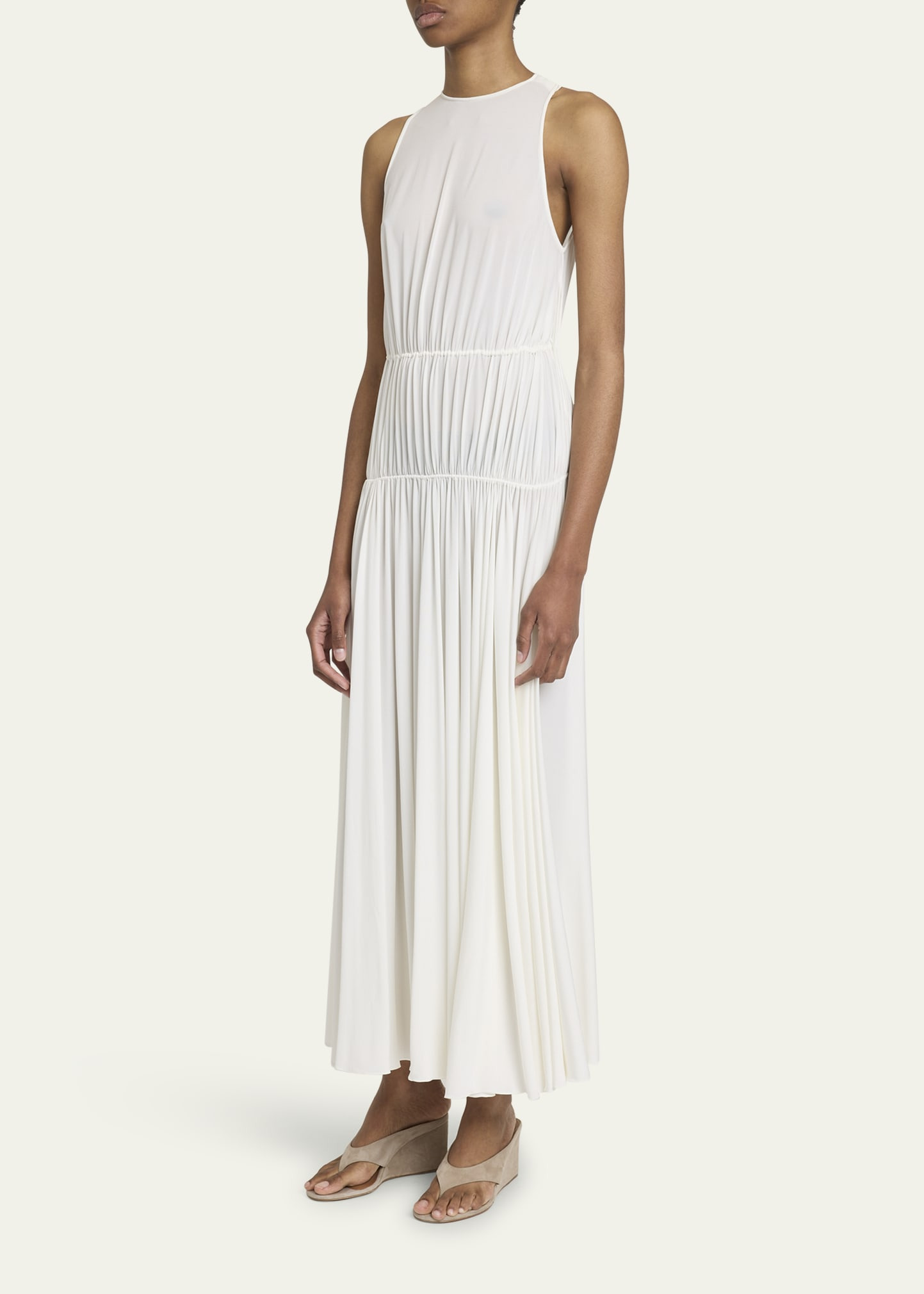 Sleeveless Pleated Goddess Dress - 4