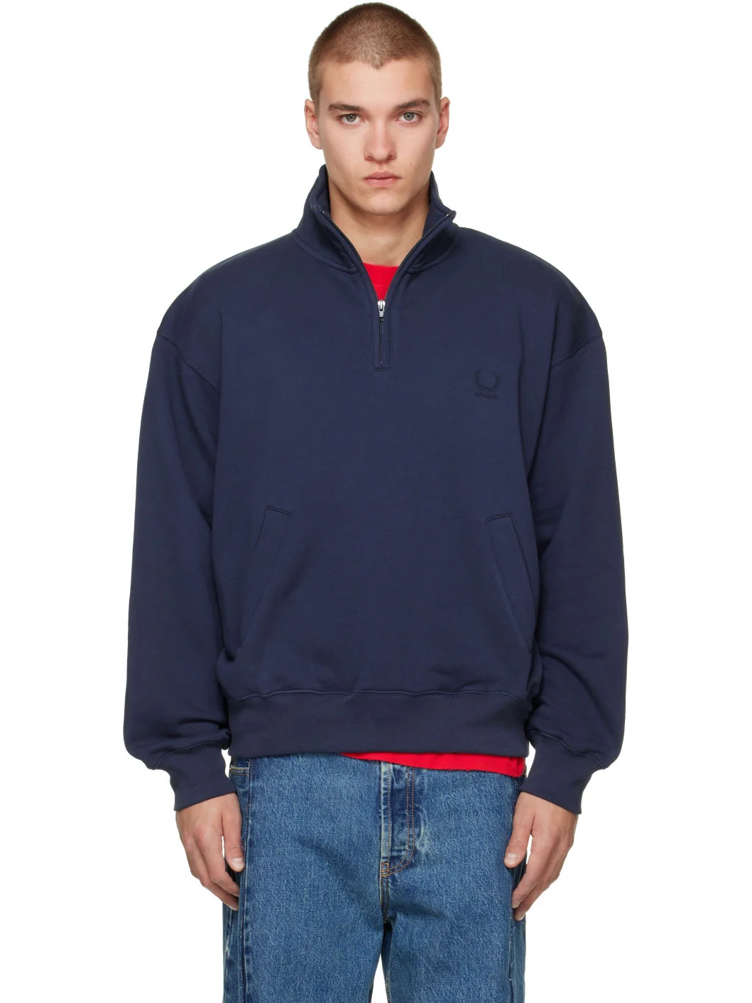 Navy Quarter-Zip Sweatshirt - 1