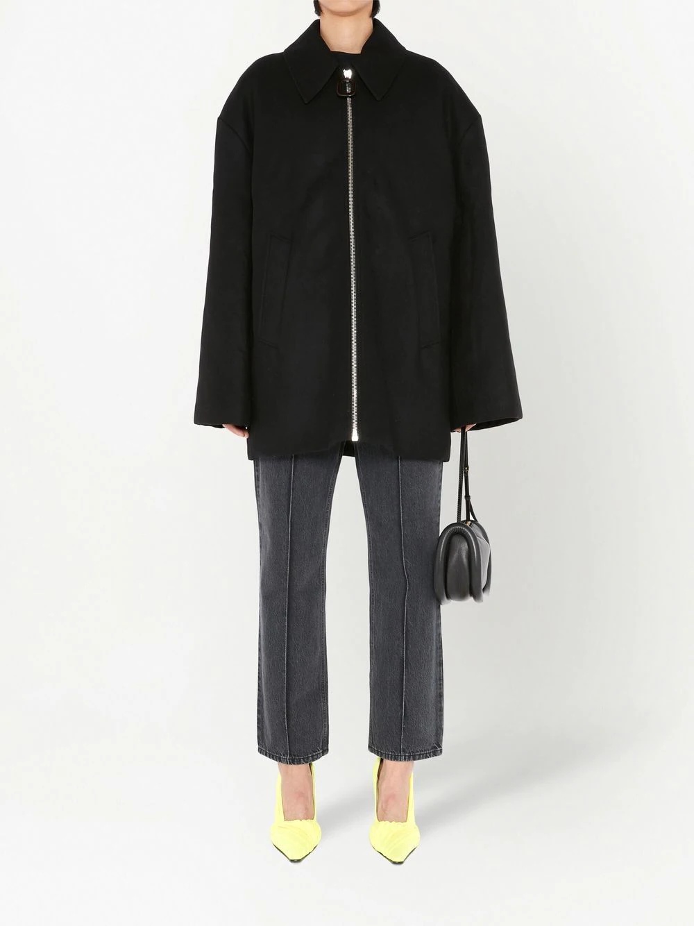zip-front wool-blend coat - 2