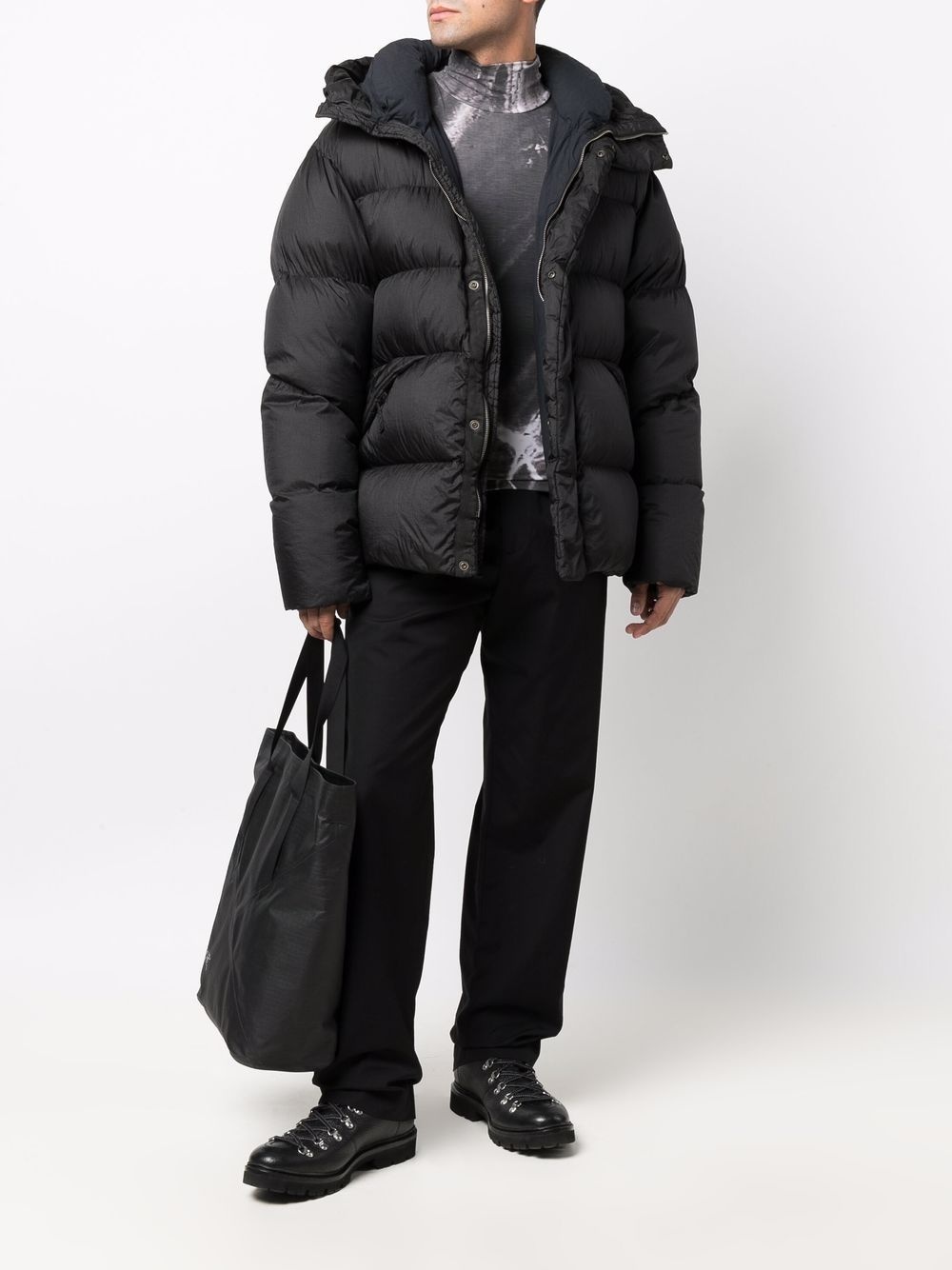 oversized hooded down jacket - 2