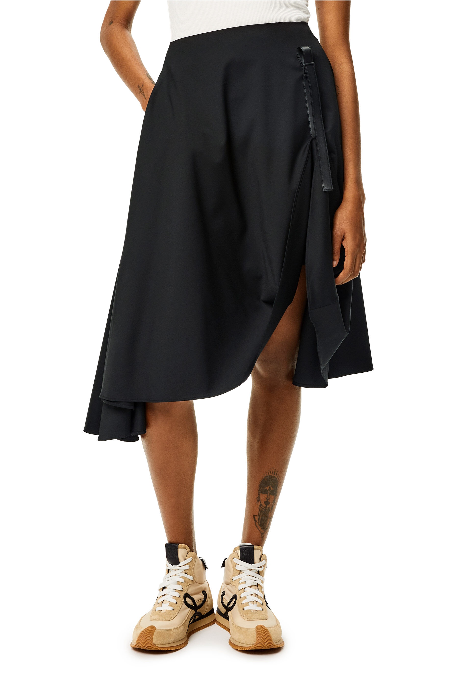 Draped midi skirt in wool - 3