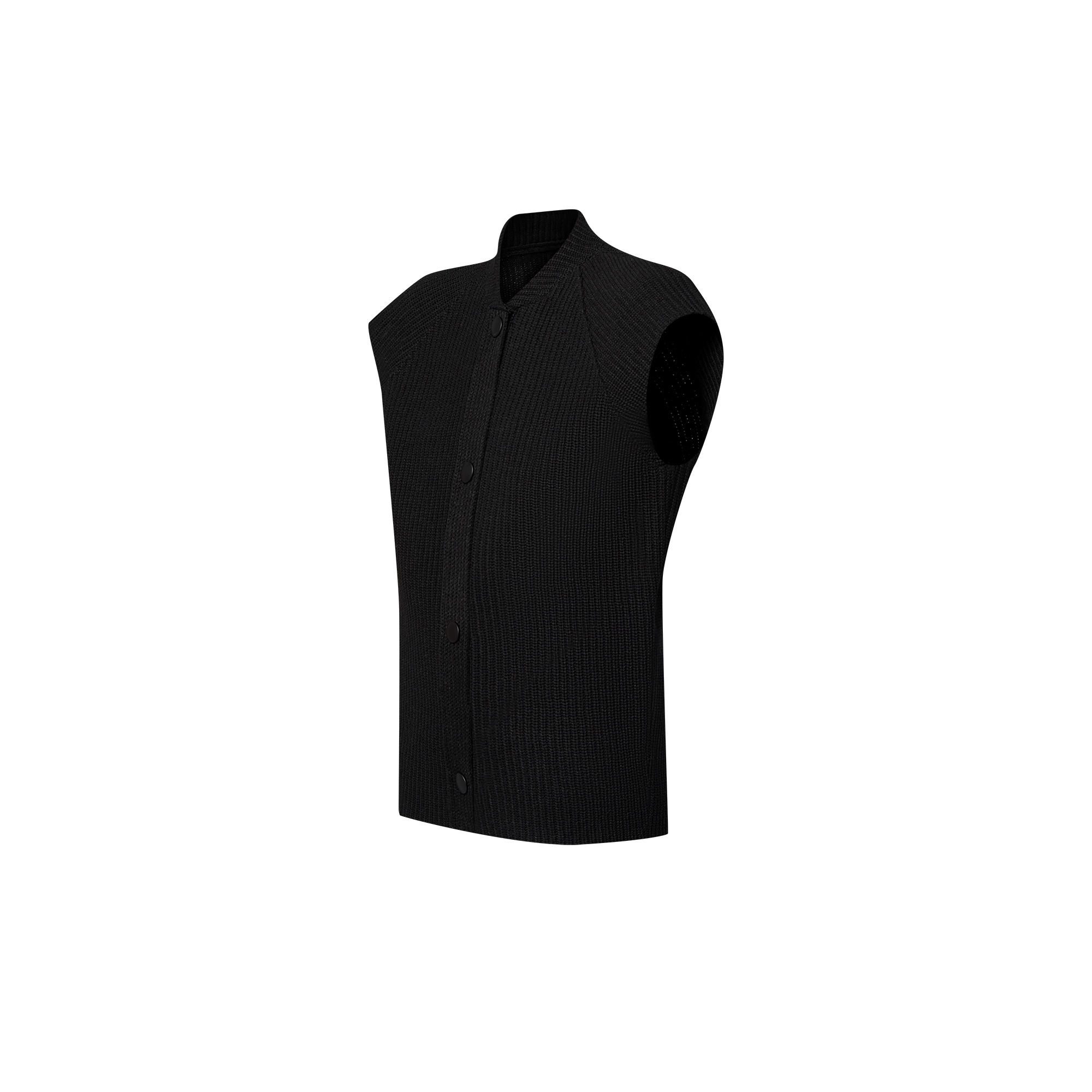 Sleeveless Ribbed Knit Cardigan - 2