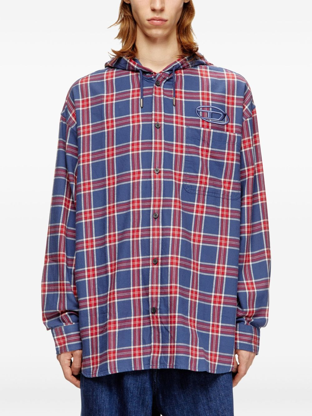 checked hooded jacket - 3