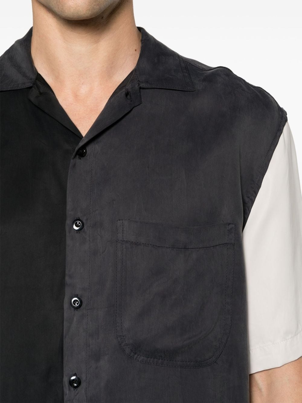 two-tone short-sleeve shirt - 5