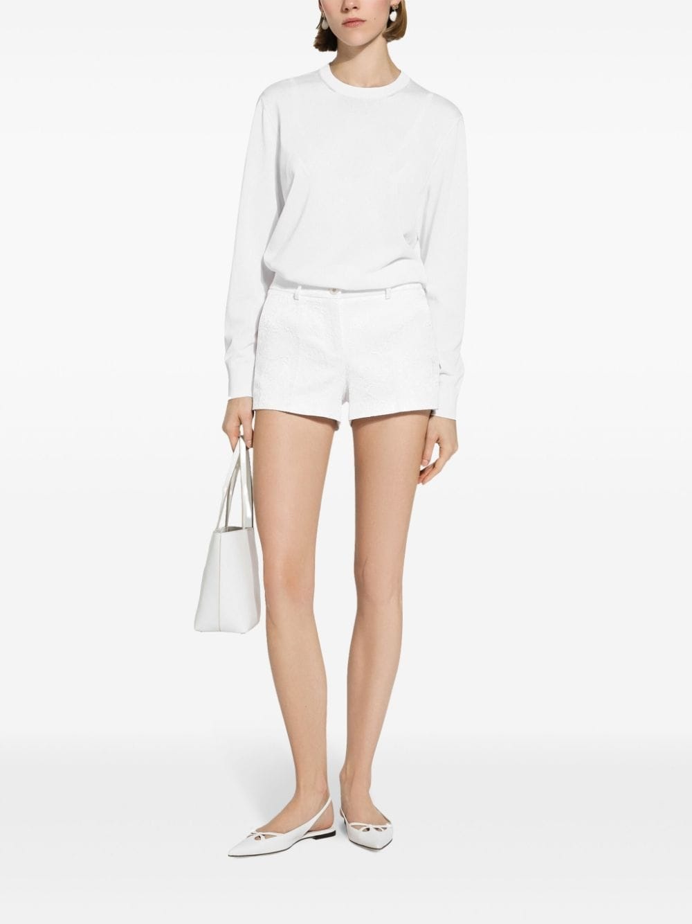 Brocade above-knee shorts - 3
