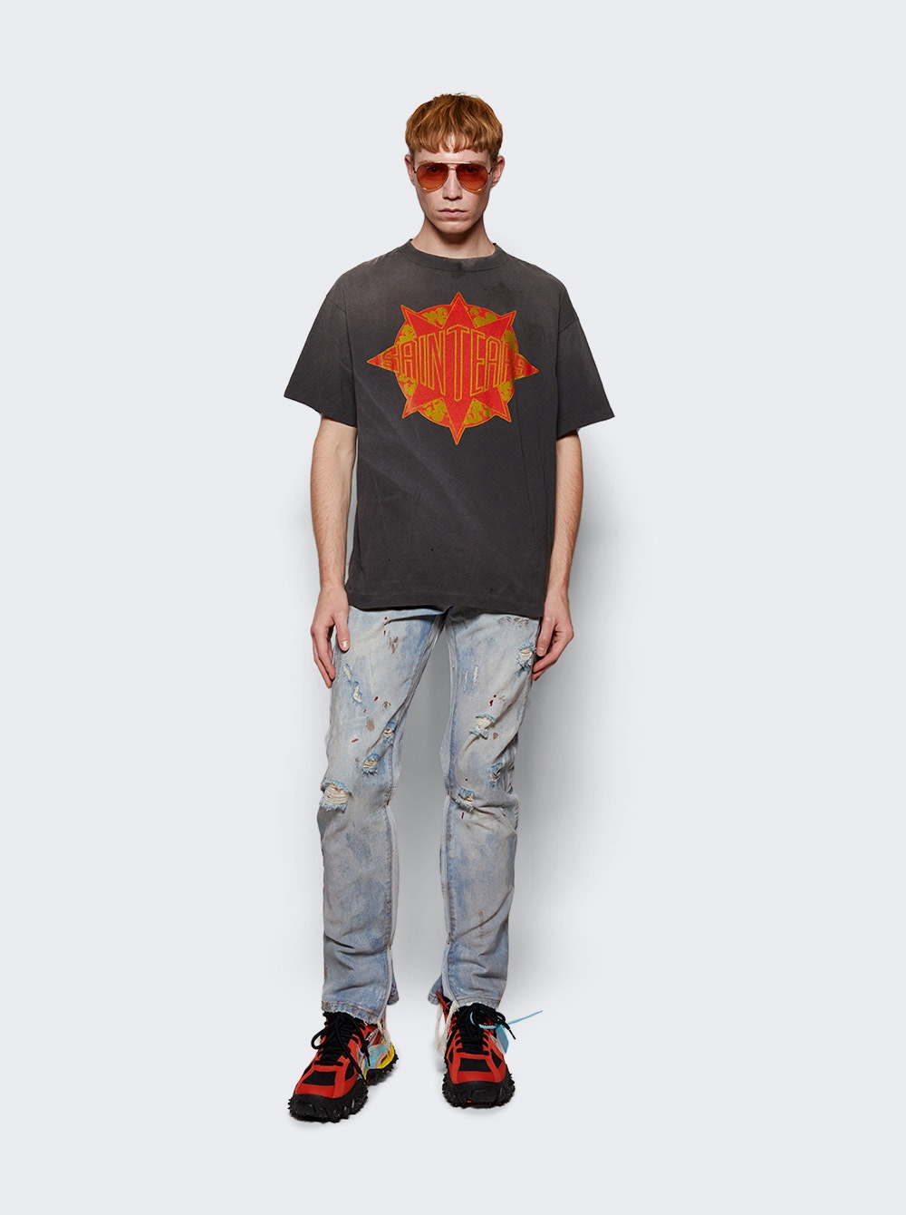 X Denim Tears Short Sleeve T-shirt Washed Black - 2
