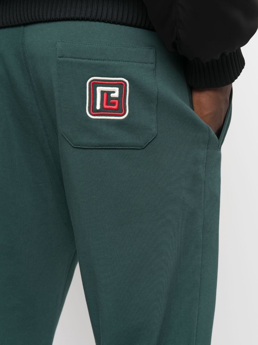 logo-patch cotton track pants - 5
