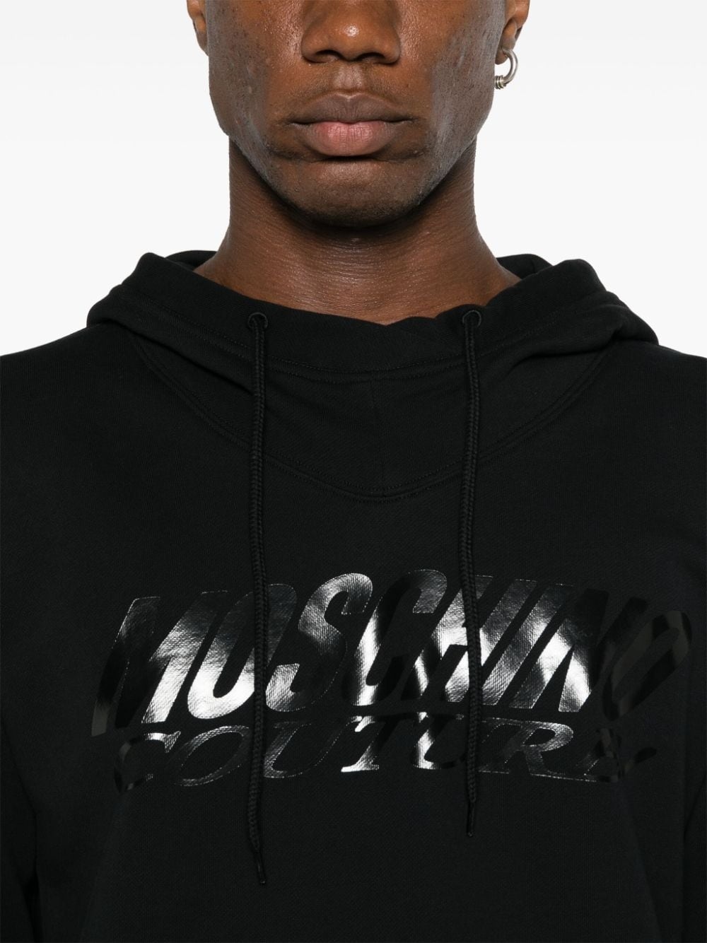 logo-print cotton hoodie - 5