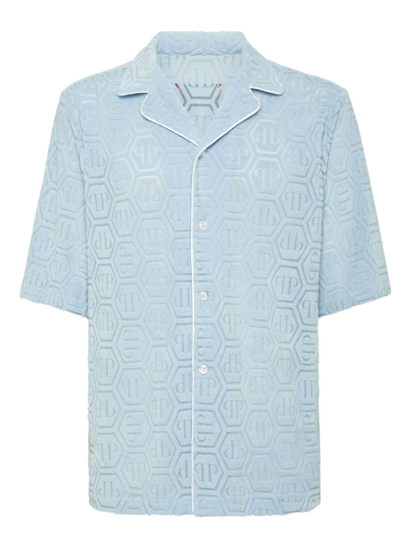 jacquard-monogram bowling shirt 1