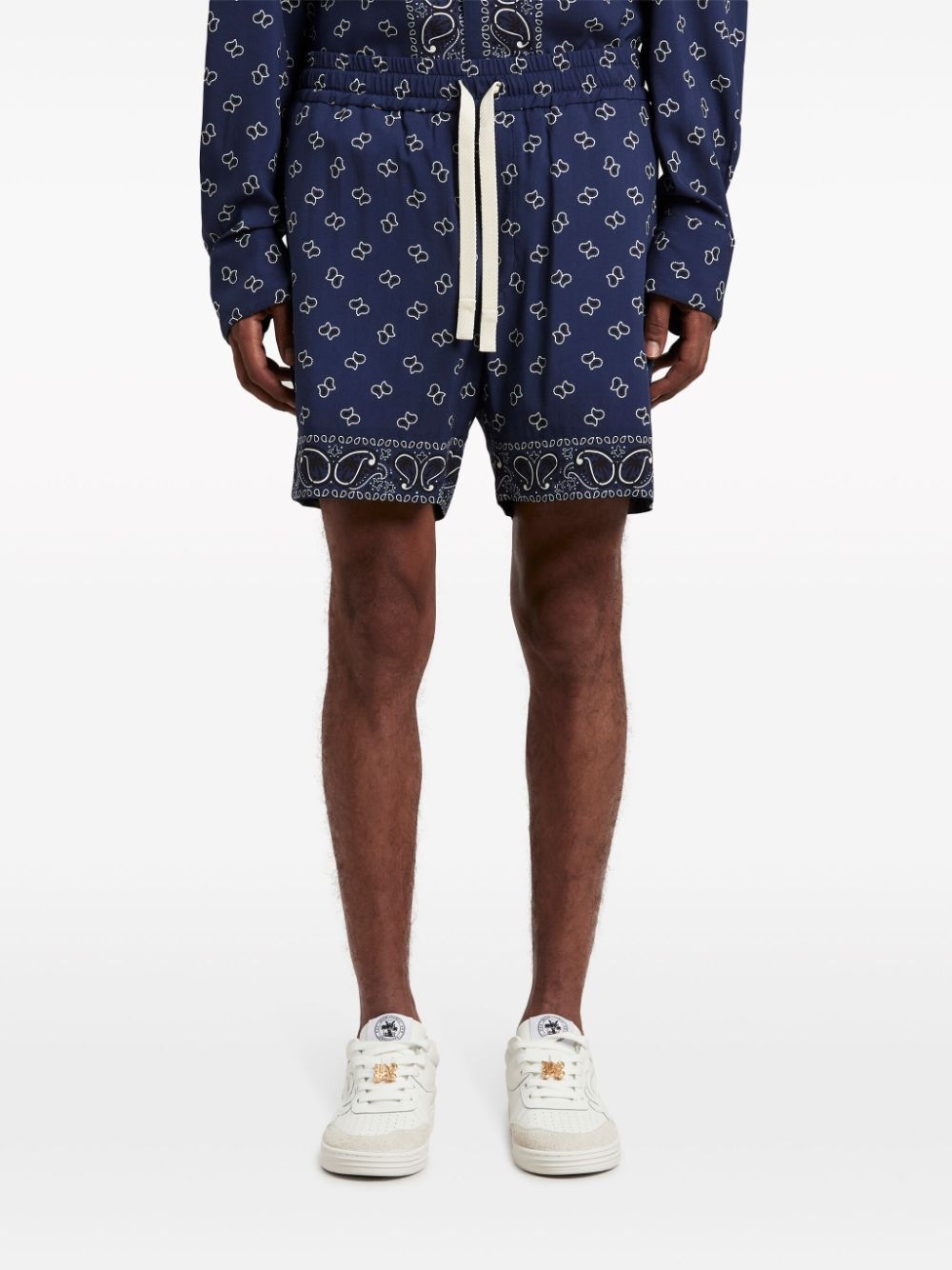 paisley-print cotton shorts - 3
