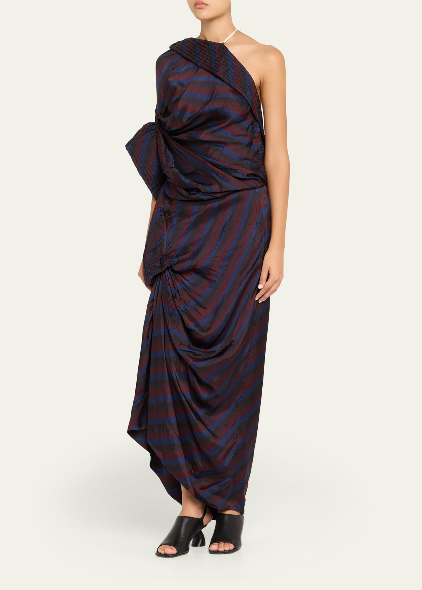 Dolla Draped Satin Halter Dress - 4