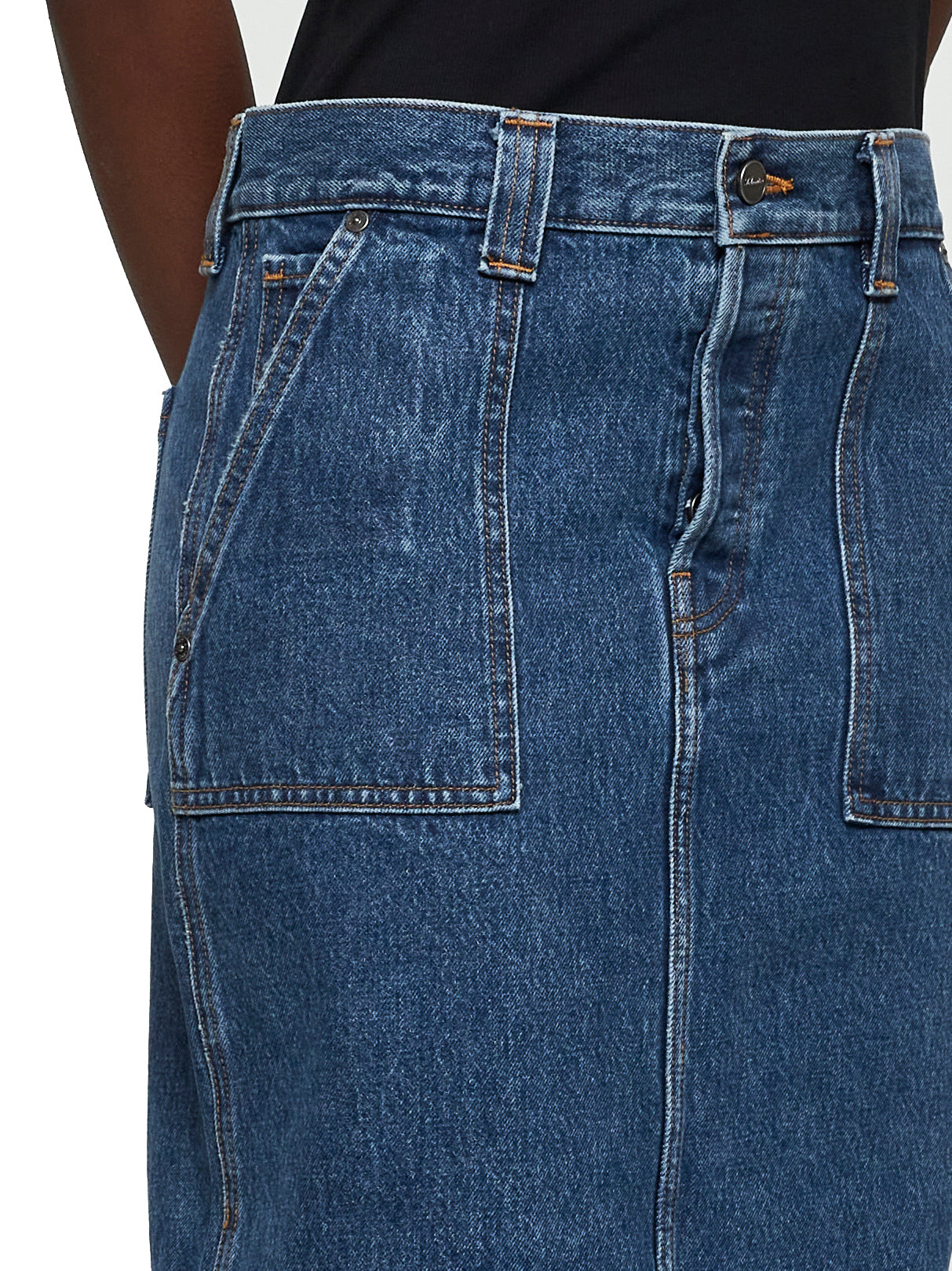Blue denim Genevieve midi skirt - 5