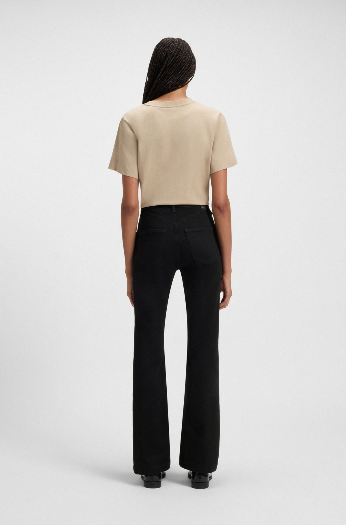 SLIM-FIT JEANS IN BLACK STRETCH DENIM - 4