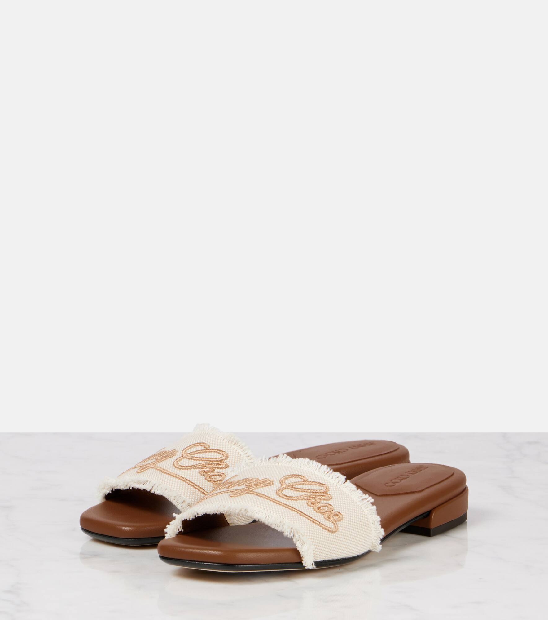 Joa embroidered canvas slides - 4