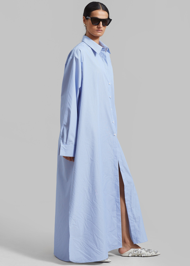 Avery Shirt Dress - Blue Stripe 7