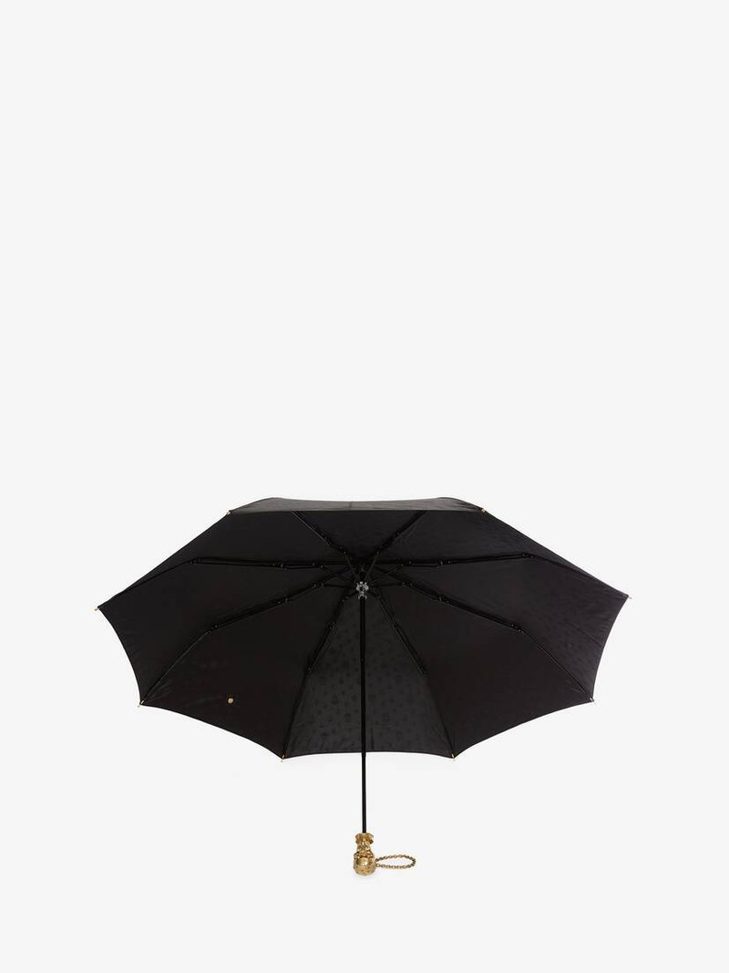 Skull Folded Umbrella in Black/gold 3